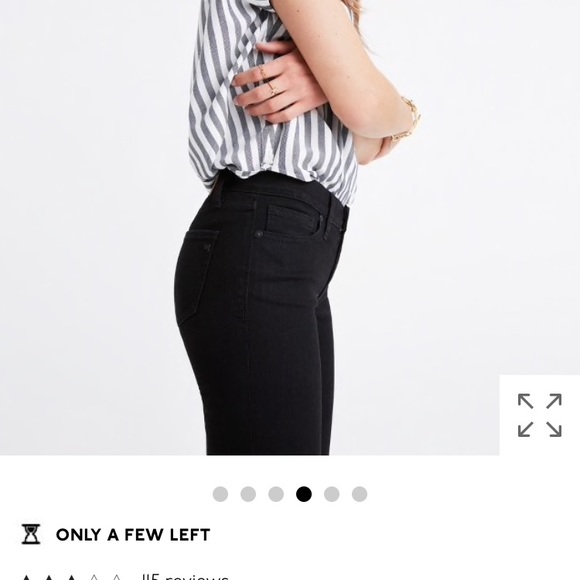 NEW Madewell black frost jean denim 8” skinny - Picture 4 of 7